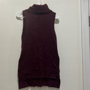 Maroon Turtleneck sleeveless sweater